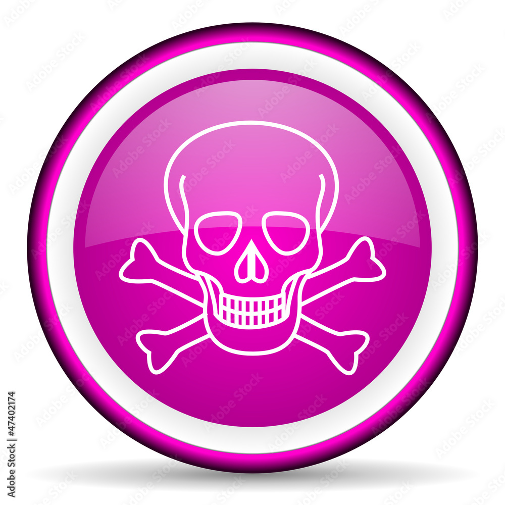 skull violet glossy icon on white background skull violet glossy icon on white background