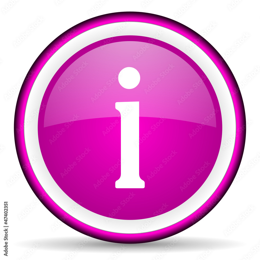 information violet glossy icon on white background