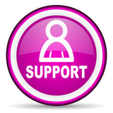 support violet glossy icon on white background