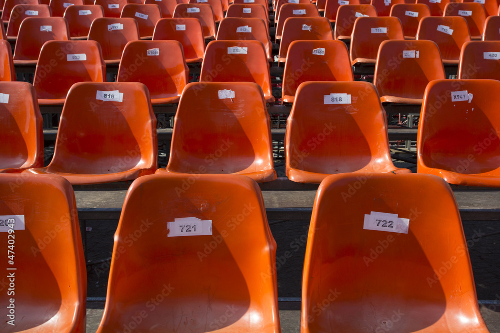 Orange Seats with numbers Orange Seats with numbers