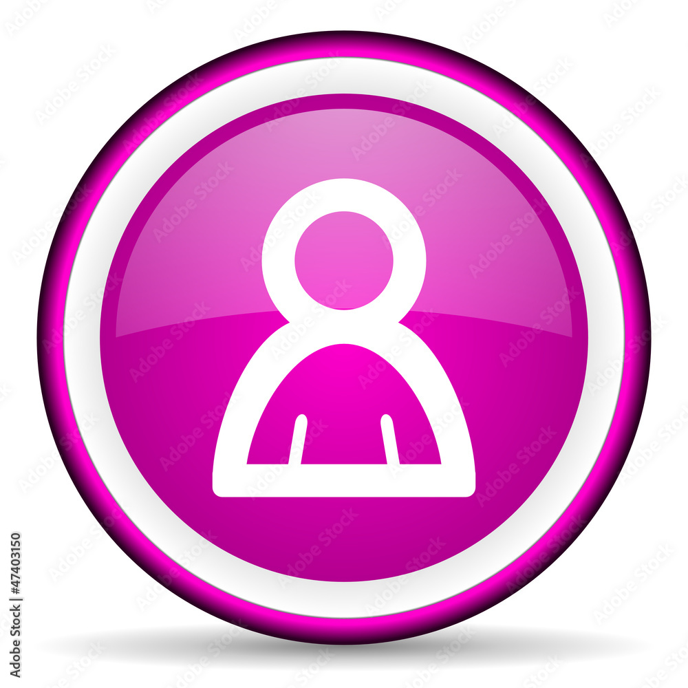 contact violet glossy icon on white background