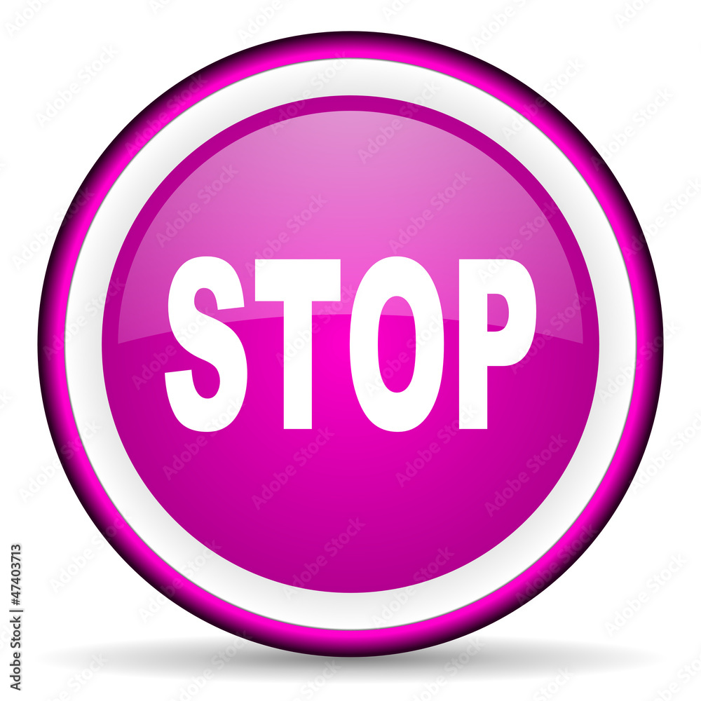 stop violet glossy icon on white background stop violet glossy icon on white background