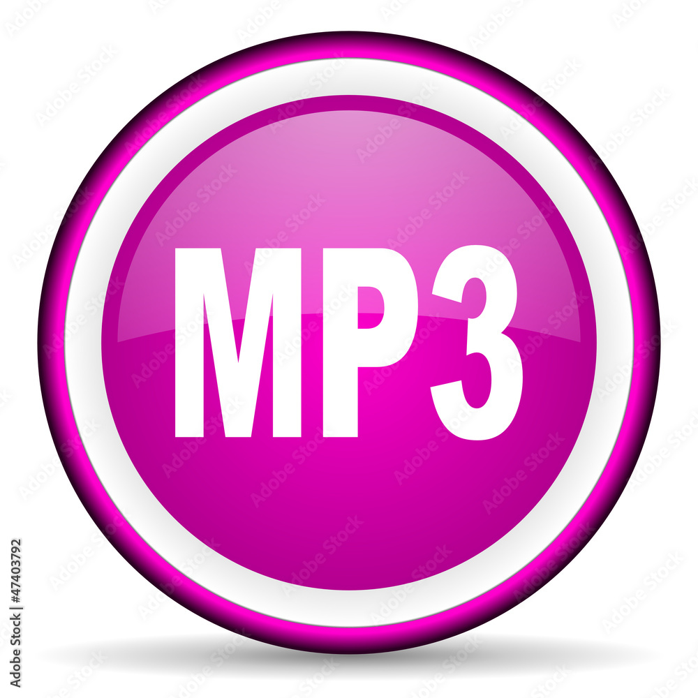 mp3 violet glossy icon on white background mp3 violet glossy icon on white background