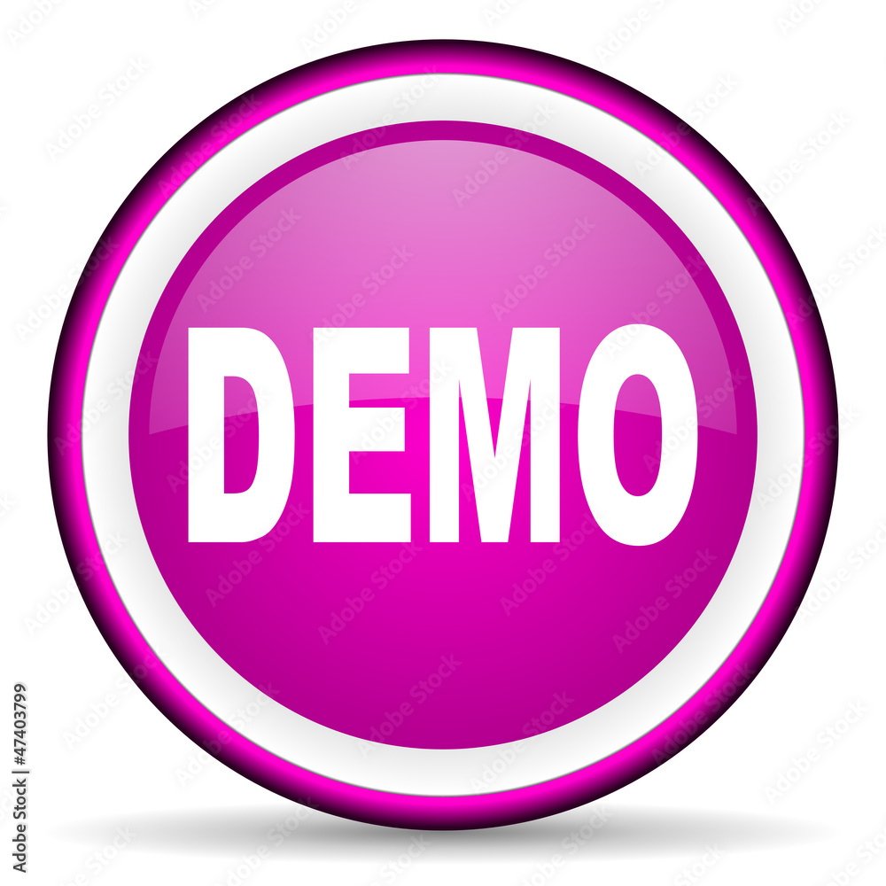demo violet glossy icon on white background demo violet glossy icon on white background