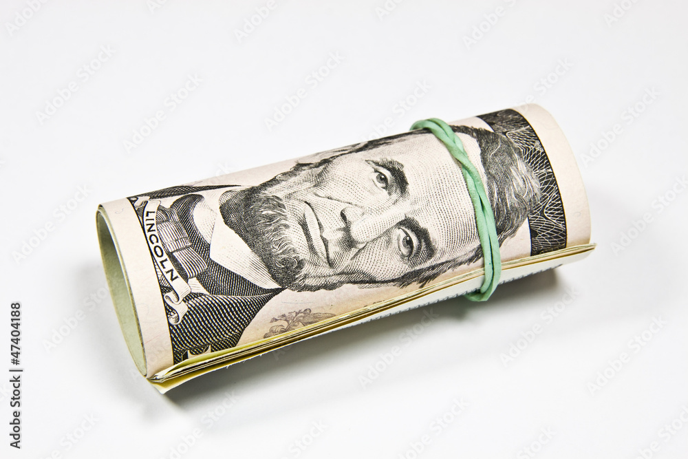 Abraham Lincoln - Dollar - obrazy, fototapety, plakaty 