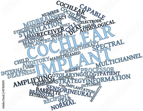 Fotografie Word cloud for Cochlear implant