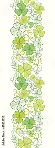 Vector clover line art vertical seamless pattern ornament