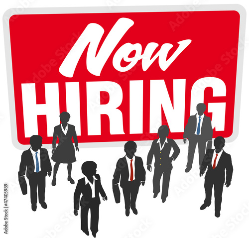 Now Hiring sign join business work team