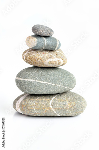 Pile of stones isolated on white background