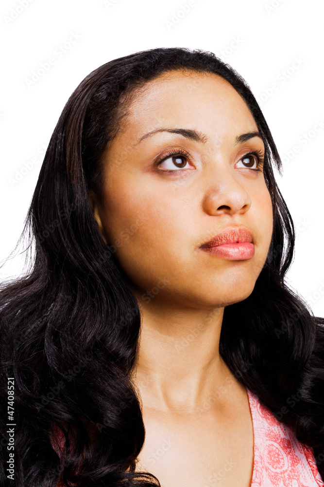 Hispanic woman day dreaming
