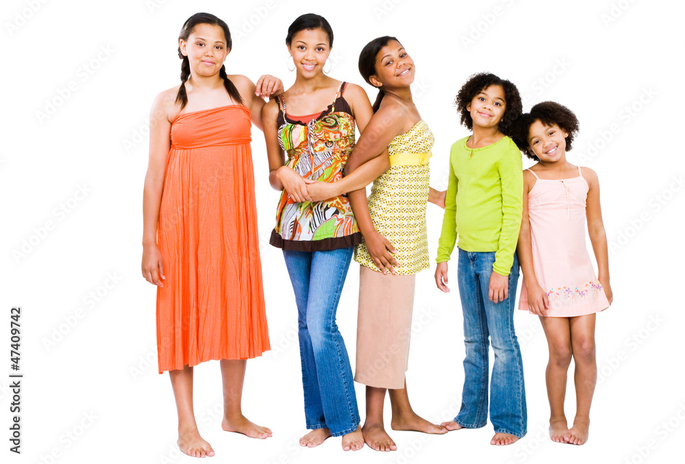 Fototapeta premium Portrait of five friends standing