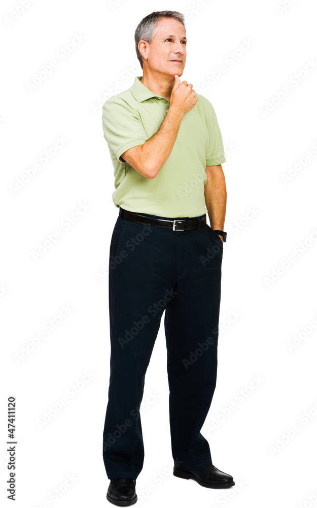 Standing man thinking Standing man thinking