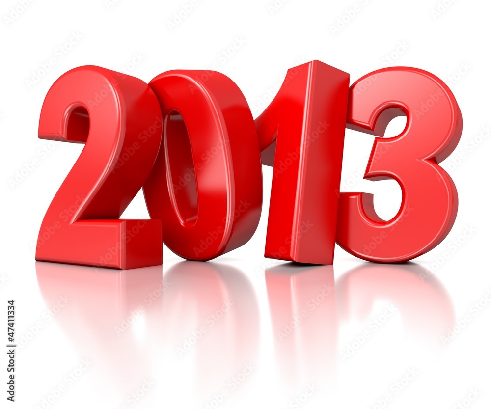Fotobehang 3d shiny new year number 2013 N° 47411334 - Online Shop ...