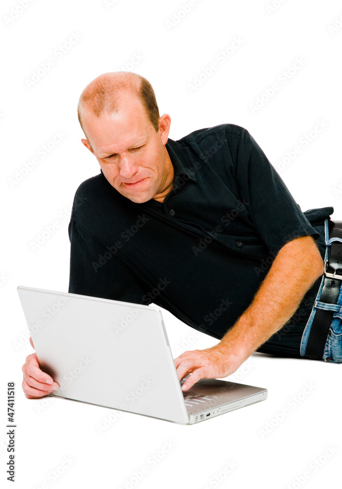 Happy man using a laptop Happy man using a laptop