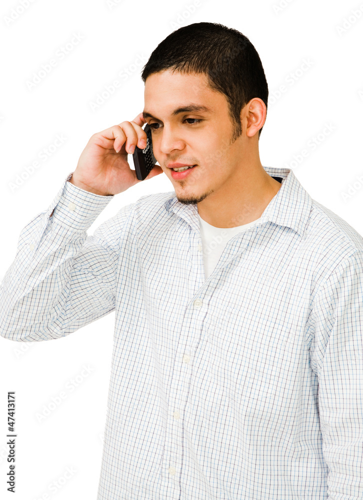 Close-Up Of Man Talking On Phone Close-Up Of Man Talking On Phone