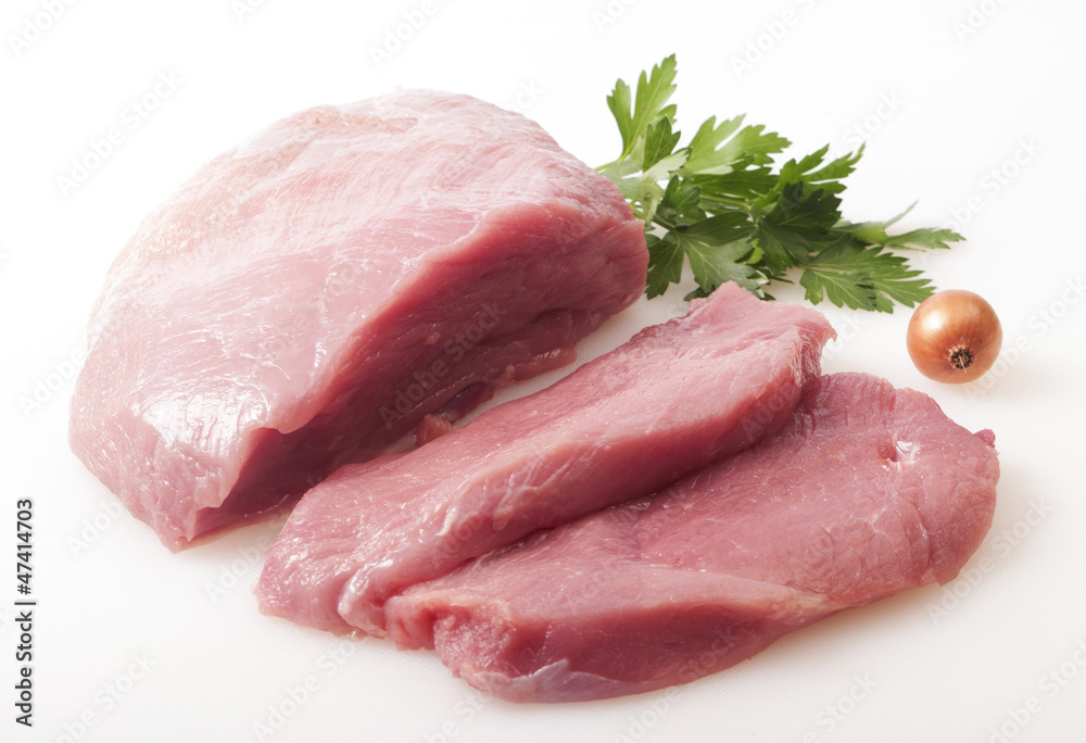 Raw pork meat isolated on white background Raw pork meat isolated on white background