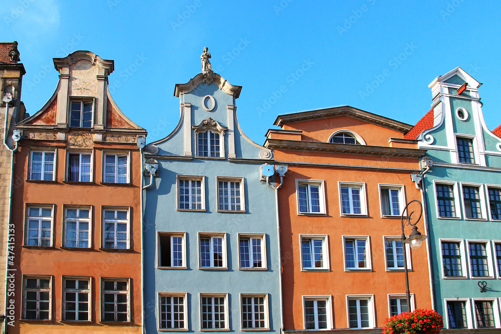 Buildings on Long Market street, Gdansk, Poland