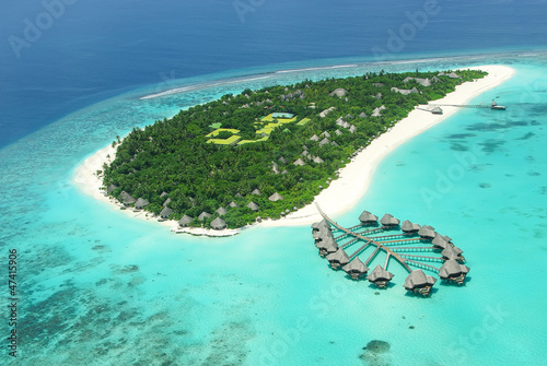 Fototapeta Tropical island in Indian ocean Maldives