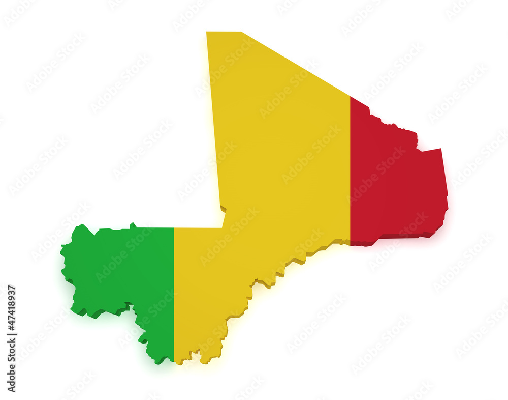 Obraz premium Mali Map 3d Shape