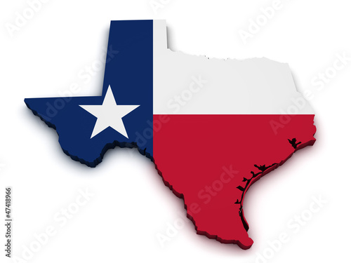 Texas Map Flag Shape