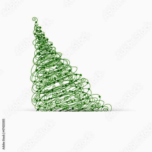 Christmas tree, postcard design with place for your text
