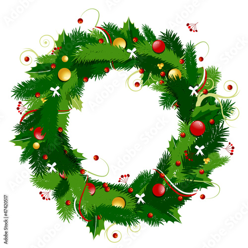 Christmas wreath for your design