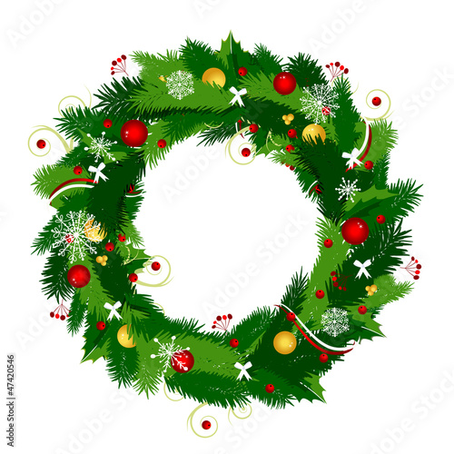 Christmas wreath for your design