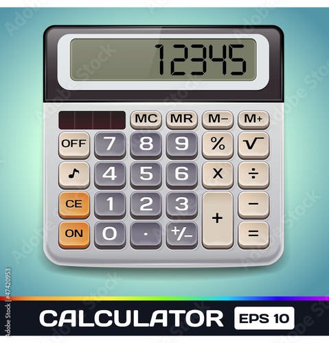 Realistic Vector Electronic Calculator