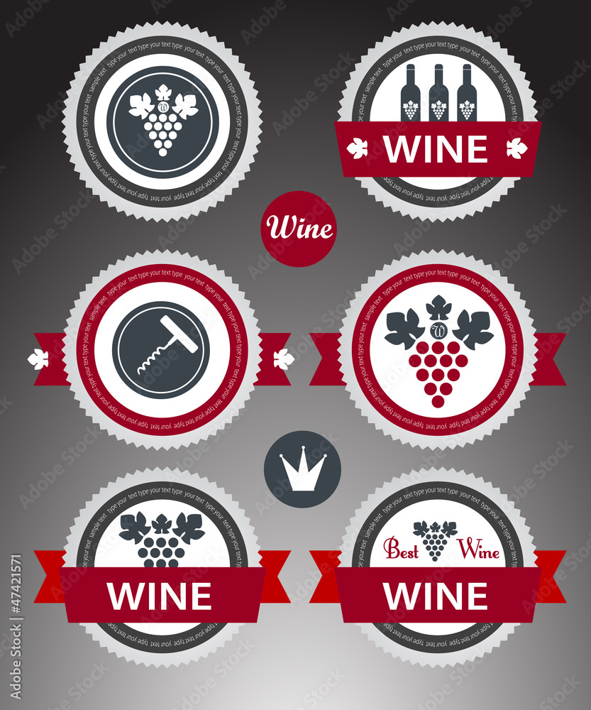 Obraz premium Set of wine labels. Vector