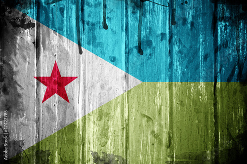 Djibouti grunge flag