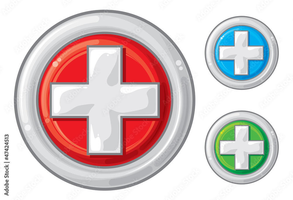 Obraz premium medical sign button