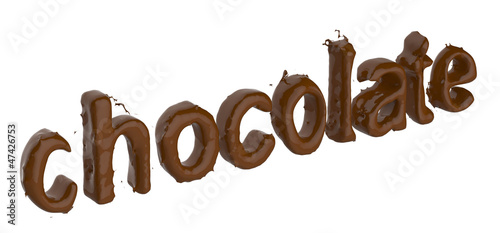Chocolate text made of chocolate