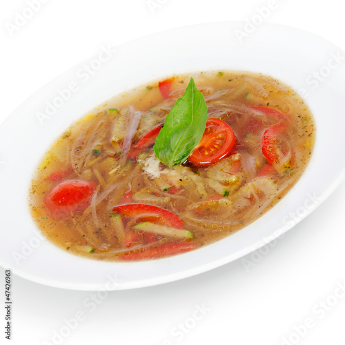 soup minestrone. isolated on white background