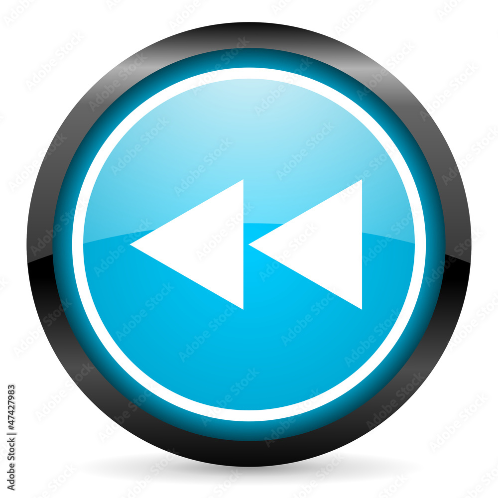 scroll blue glossy circle icon on white background scroll blue glossy circle icon on white background