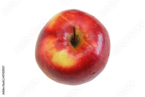 Ripe red apple isolated on white background.