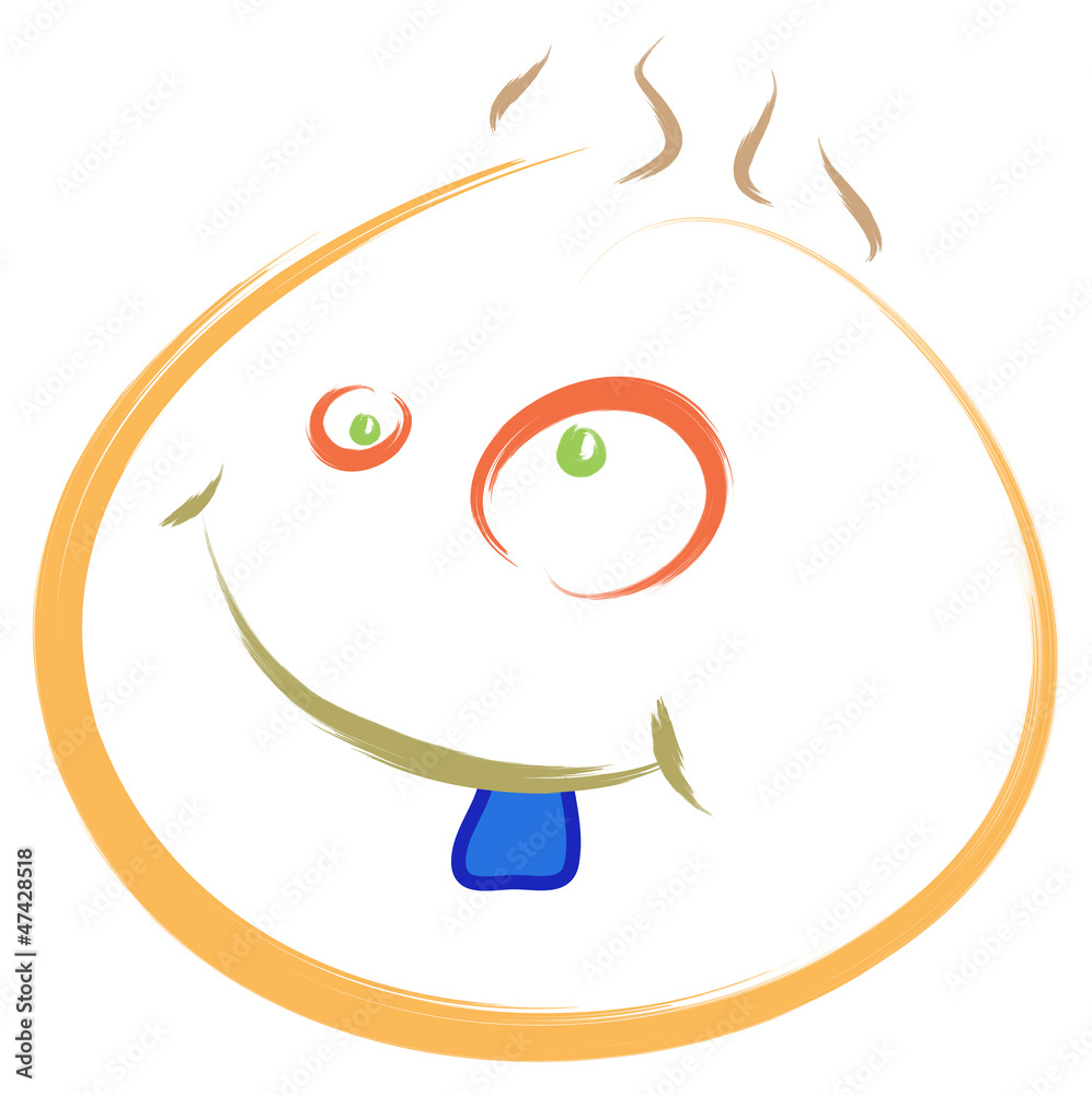 Obraz premium blue tooth face abstract funny illustration