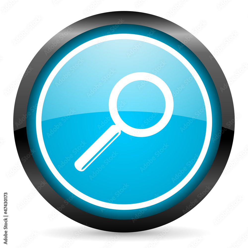 search blue glossy circle icon on white background search blue glossy circle icon on white background