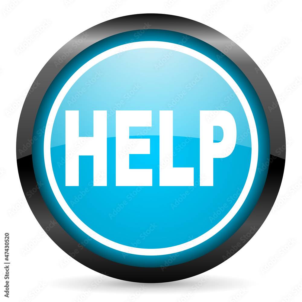 help blue glossy circle icon on white background help blue glossy circle icon on white background