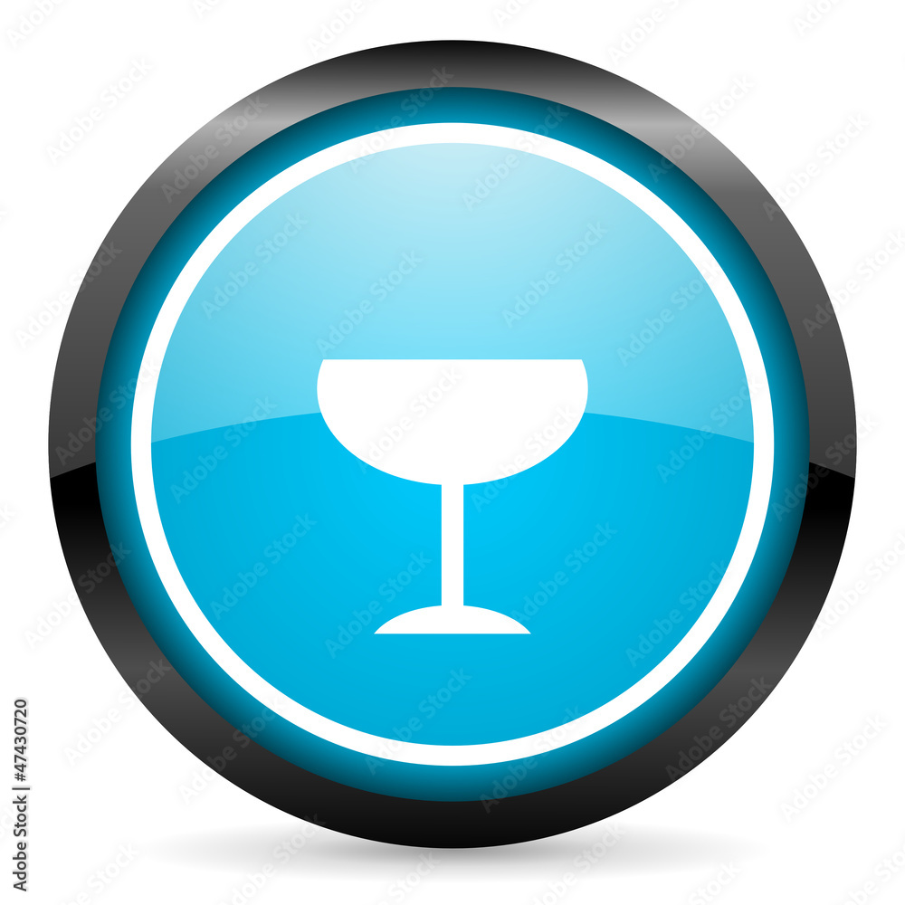 glass blue glossy circle icon on white background glass blue glossy circle icon on white background