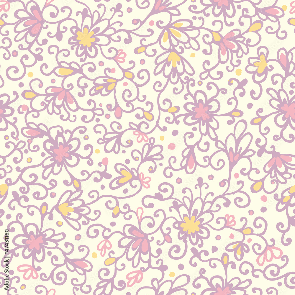 Vector abstract floral texture seamless pattern background with
