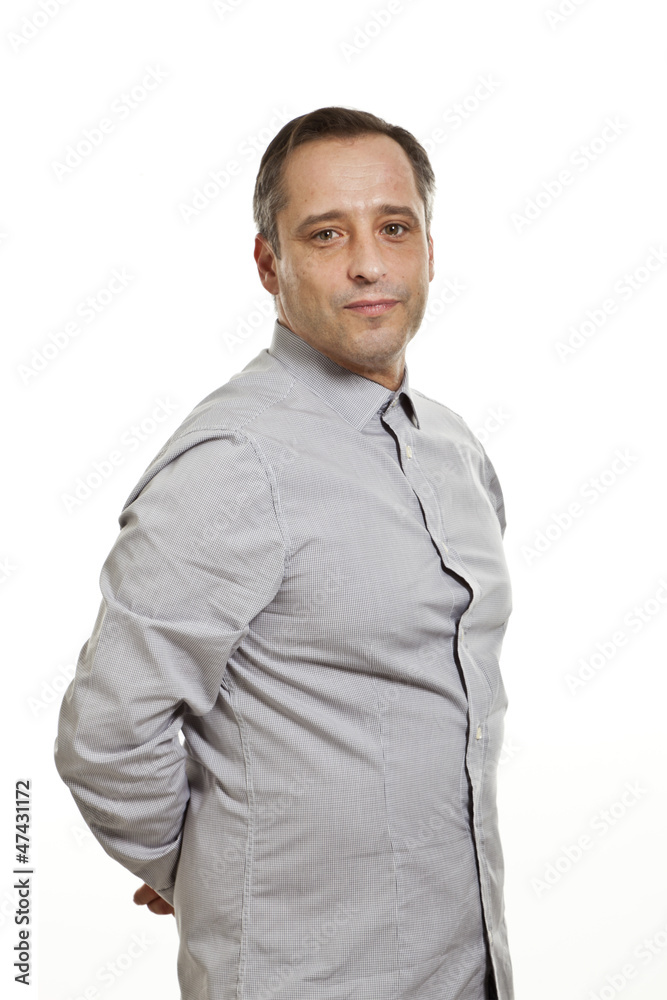 portrait of adult man, isolated on white background portrait of adult man, isolated on white background