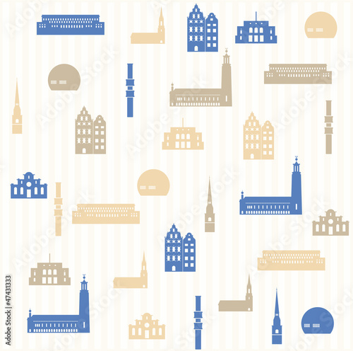 Photography Stockholm seamless pattern