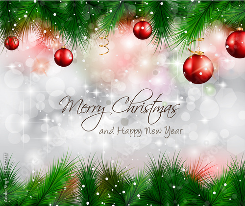 Elegant Classic Christmas flyer with tree leaves