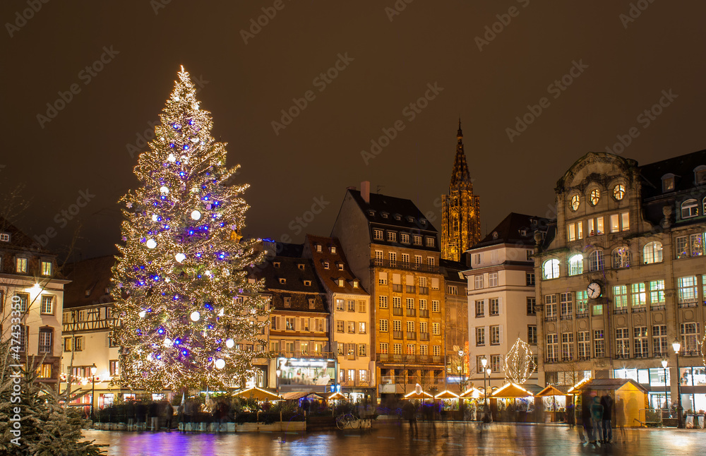 Christmas tree at Place Kleber in Strasbourg, 