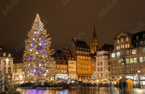 Christmas tree at Place Kleber in Strasbourg, "Capitale de Noël"