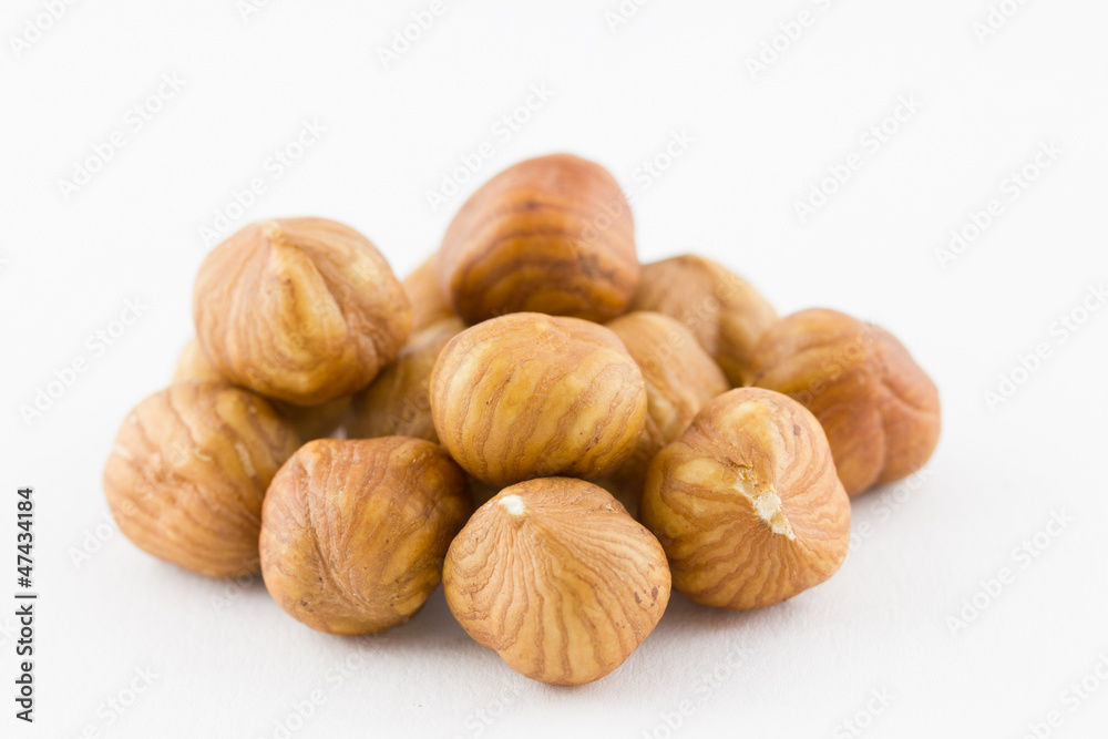 Hazelnuts isolated on a white background Hazelnuts isolated on a white background