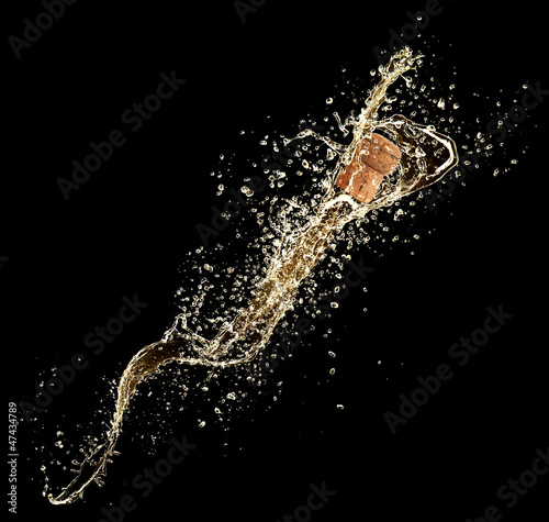 Canvas Print Celebration theme with splashing champagne