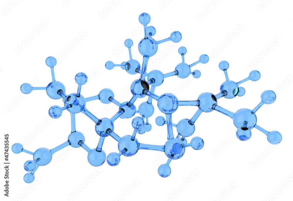 blue glass molecule 3d blue glass molecule 3d