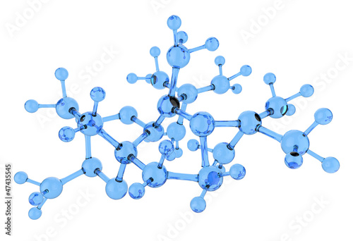 blue glass molecule 3d