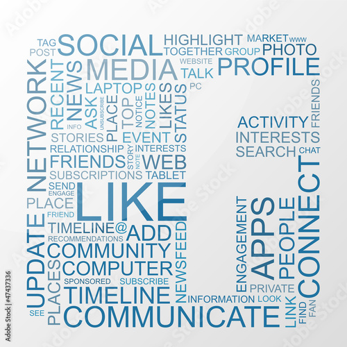 Social Media keywords with background